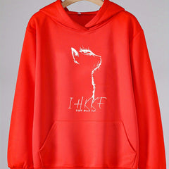 Kitty Print Hoodies Girls Comfy Pullover Tops Spring Fall Sports Christmas Gift