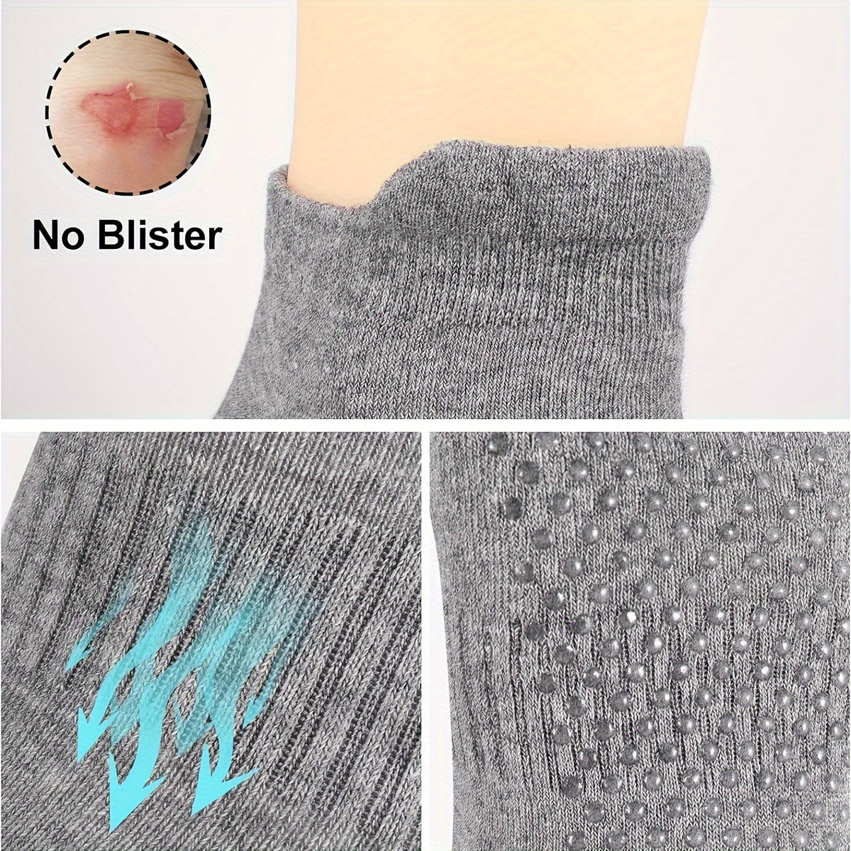Breathable Non-slip Yoga Socks w/ Extra Grips for Barre Ballet Pilates Fitness