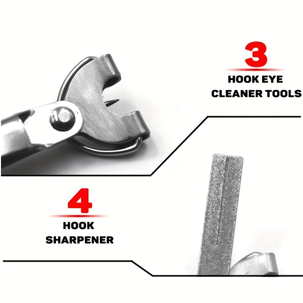 Fly Fishing Knot Tying Tool with Retractors - Hooks Lures Flies