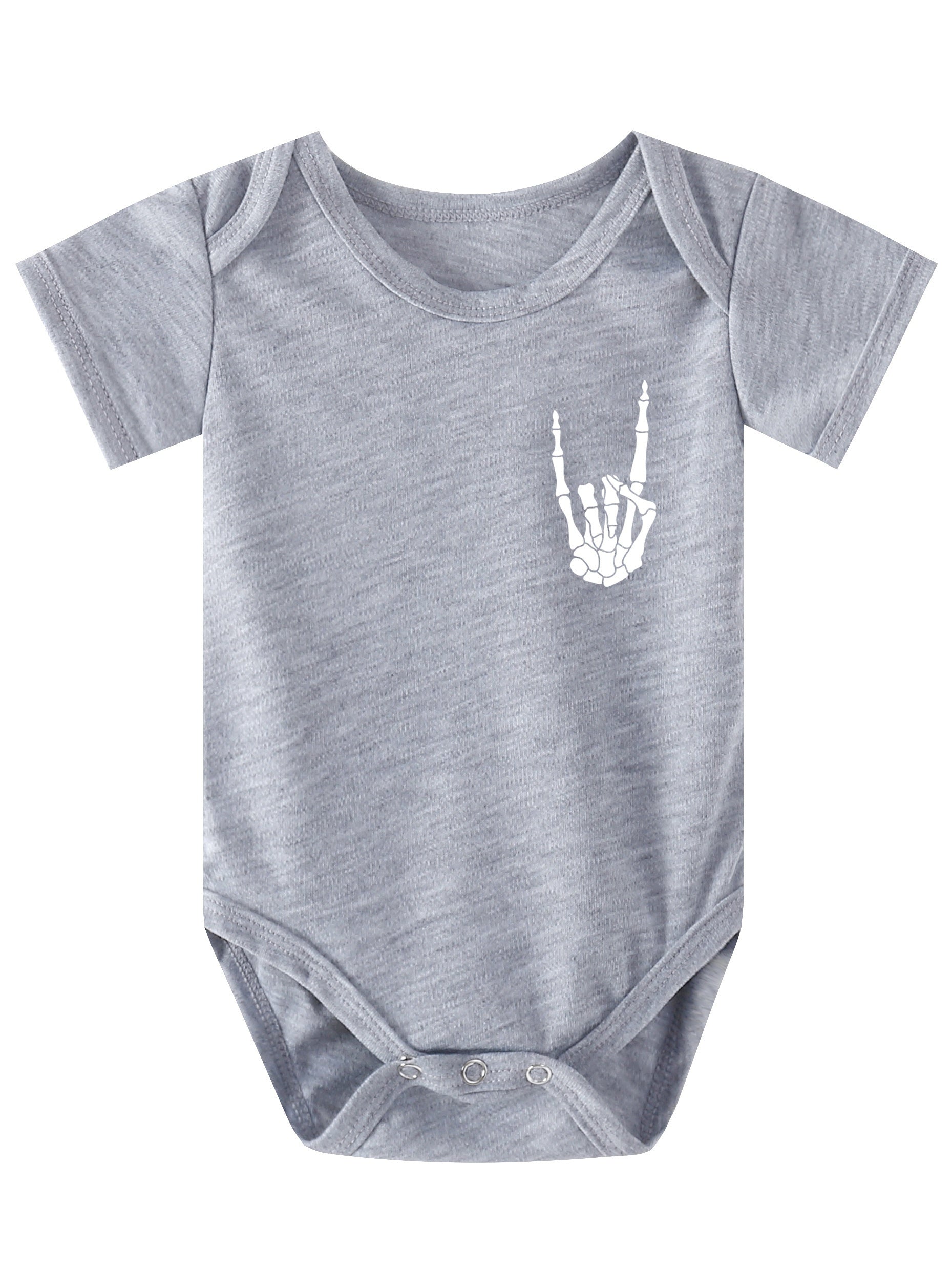 Funny Skull Hand Baby Romper Short Sleeve Bodysuit