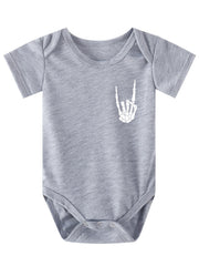 Funny Skull Hand Baby Romper Short Sleeve Bodysuit