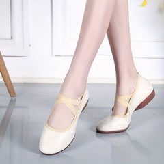 Women's Solid Cross Strap Soft Sole Ballet Dance Shoes