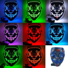 LED Glow Halloween Mask Scary Mask for Holiday Party