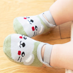 Baby Girls Cotton Non-slip Floor Socks Shoes Cartoon Animal Pattern