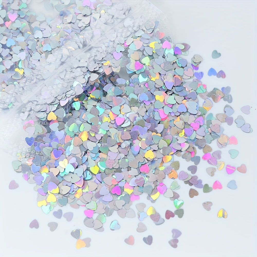 3D Holographic Heart Nail Glitter for Nail Art