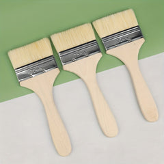 Long Handle Wool Brush Set Wooden Handle Paint Brush Soft Hair Brush Barbecue