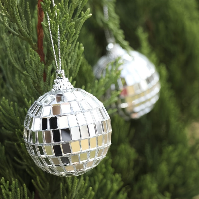 6pcs Glass Mirror Reflective Ball Christmas Tree Hanging Ornaments