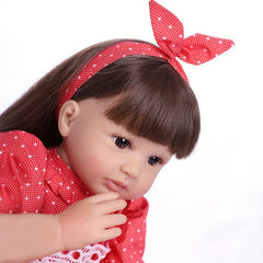 22" Reborn Doll Lifelike 55 Cm Silicone Girl Doll with Long Hair