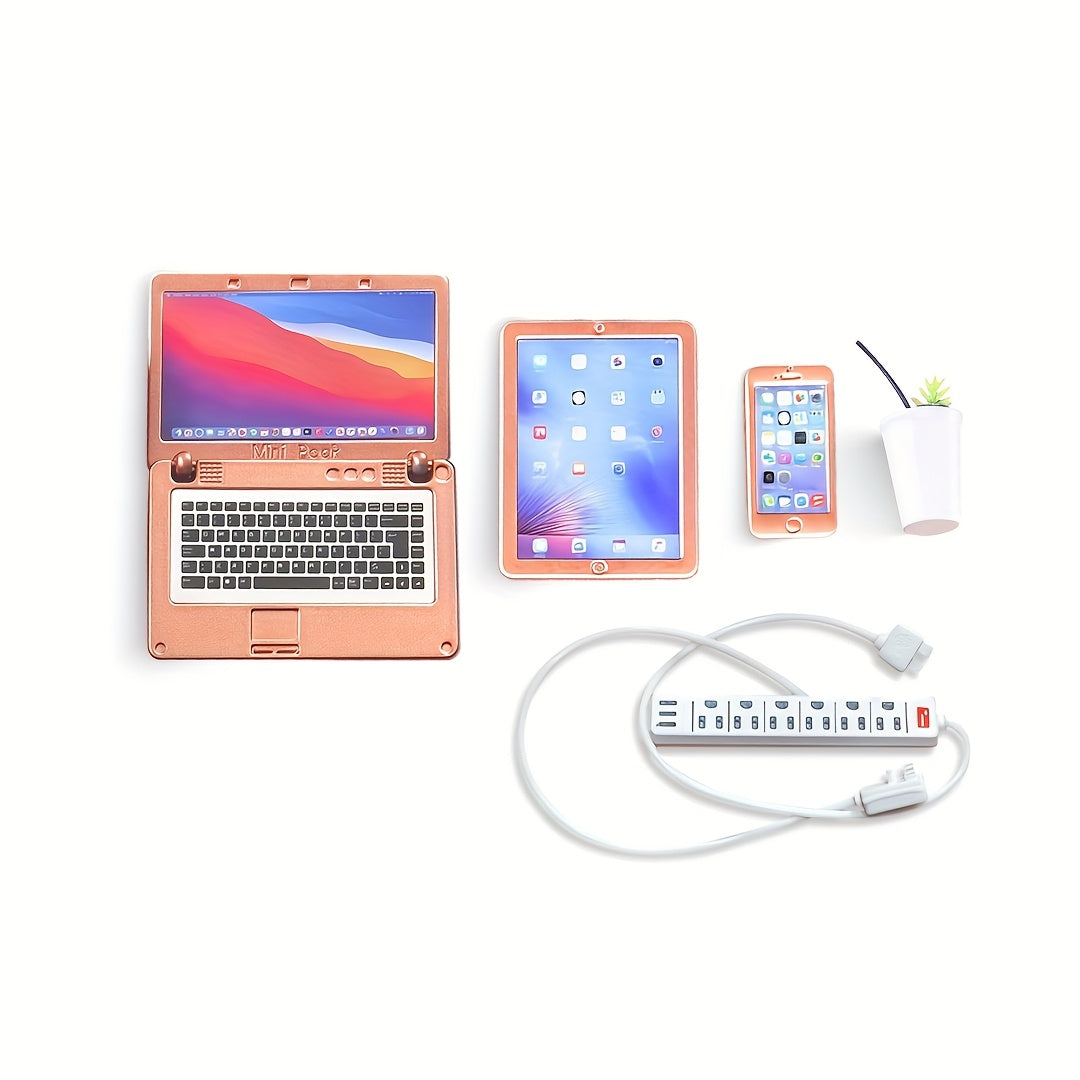 1:6 Scale RoseGold Digital Devices & Coffee Set