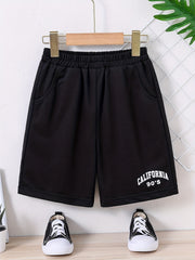 Boys Teen Casual CALIFORNIA Elastic Waist Shorts for Summer