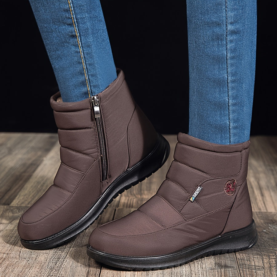 Women's Snow Boots Side Zipper Waterproof Anti-slip Outdoor Booties