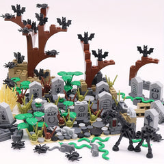 Marumine Halloween Building Blocks Set 265pcs Cemetery Tombstone Mosaic Toy