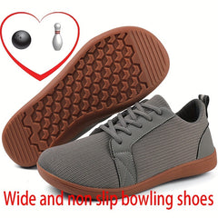 Men's Bowling Shoes Comfy Non Slip Solid Lace Up Sneakers