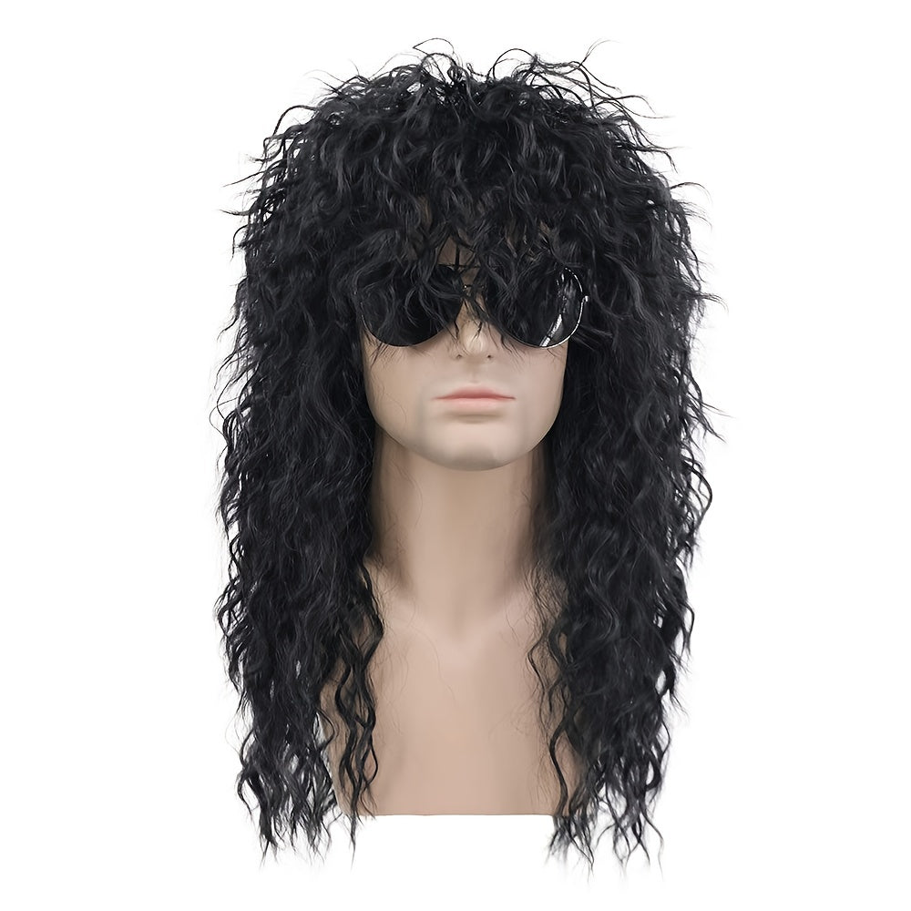 Men's Curly Rock Party Halloween Anime Dress Up Wig