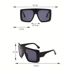 Oversized Shield Sunglasses Flat Top Gradient UV400