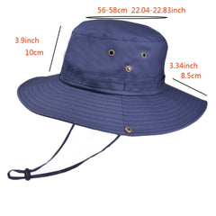 Waterproof Bucket Hat for Men Solid Big Brim Fishing Cap Outdoor