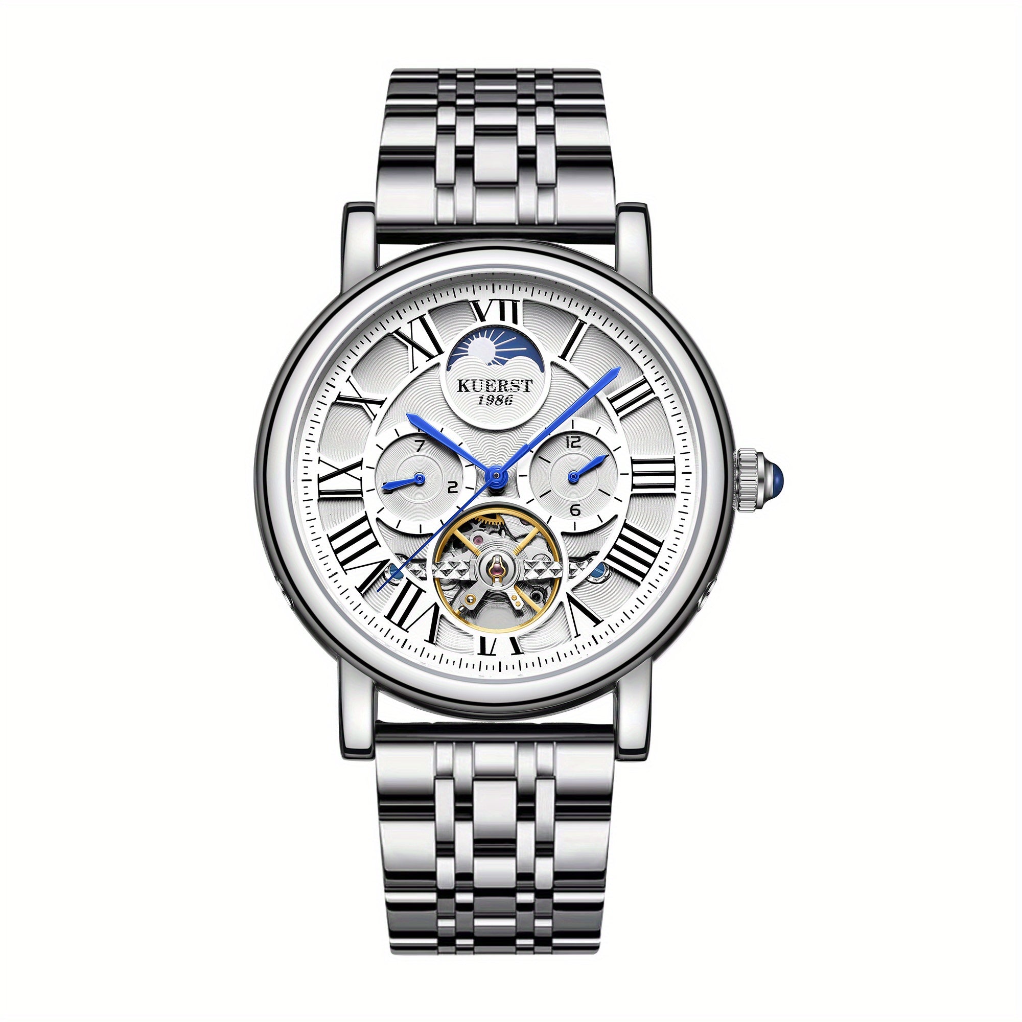 KUERST Retro Youth Men's Steel Strap Automatic Mechanical Watch Waterproof