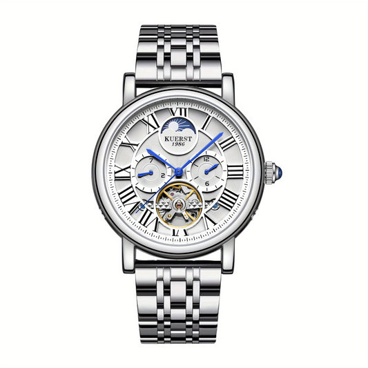 KUERST Retro Youth Men's Steel Strap Automatic Mechanical Watch Waterproof