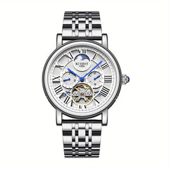 KUERST Retro Youth Men's Steel Strap Automatic Mechanical Watch Waterproof