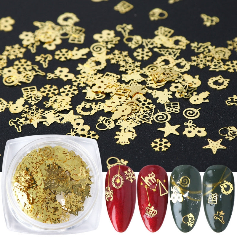 Halloween Christmas Nail Glitter Pumpkin Witch Bat Snowflake Xmas
