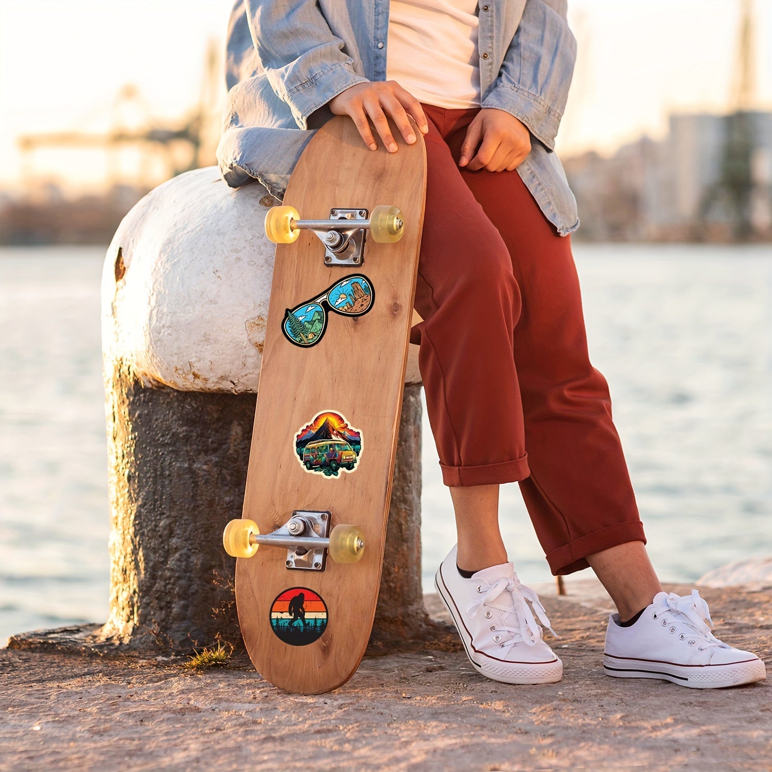 50pcs Waterproof Camping Stickers for Car Laptop Phone