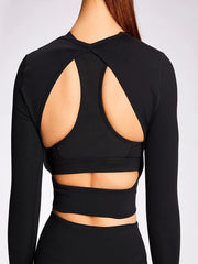 Backless Long Sleeve Slim Fit Sports Top Women's Activewear