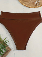 Modest Bikini Bottoms Women's Plus Solid High Rise Swimwear Panty