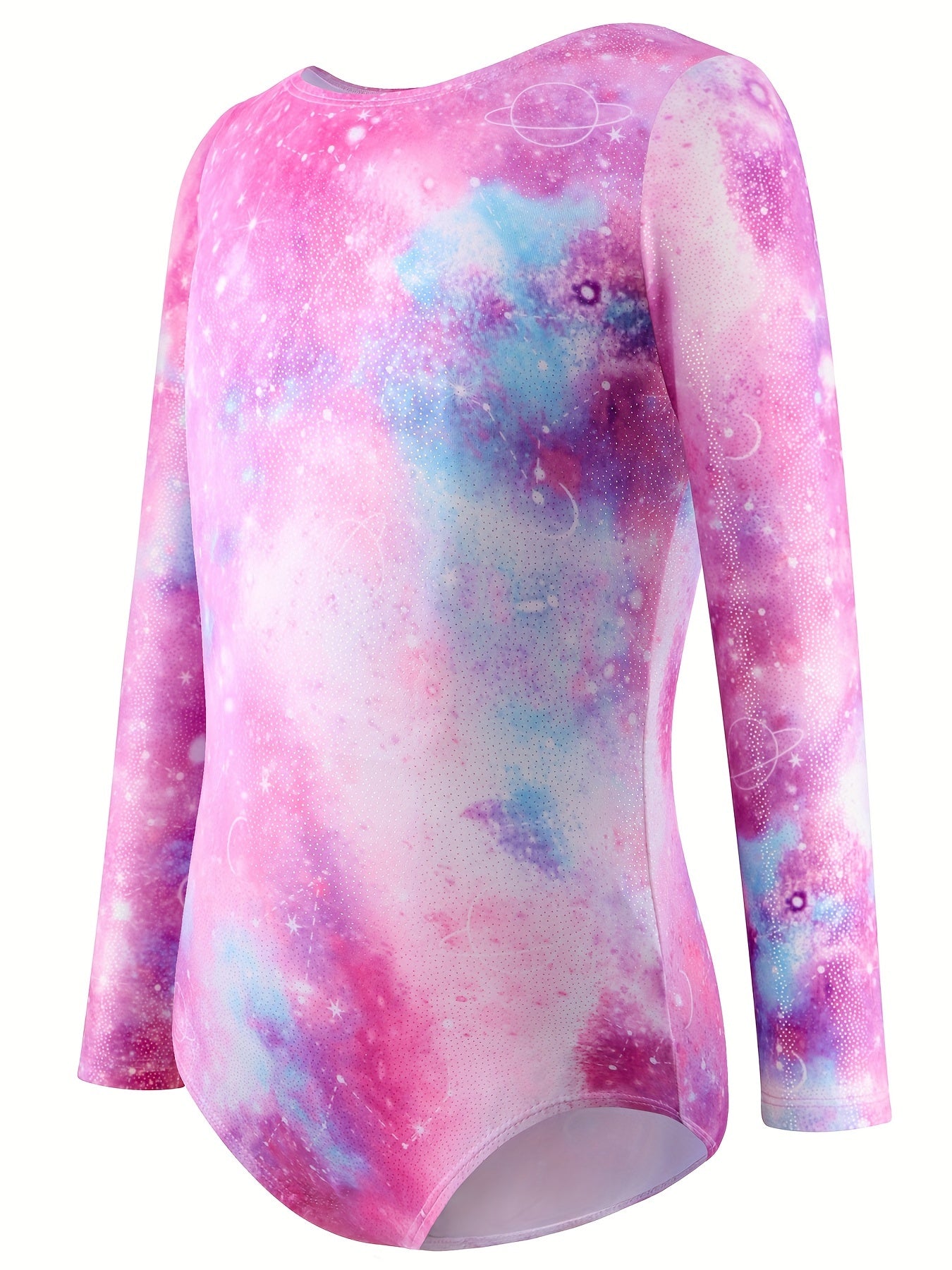 Stretchy Tie Dye Long Sleeve Gymnastics Suit Dance Leotard