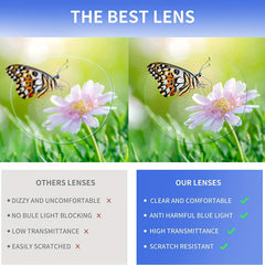 Light Blocking Glasses Rectangular Frame Computer Eyeglasses