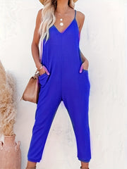 Solid Loose Cami Jumpsuit Casual Every Jumpsuit Women's Clothing