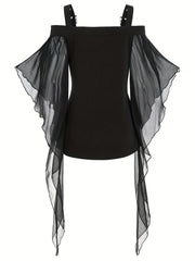 Vintage Ruffle Trim Cosplay Blouse Halloween Costume