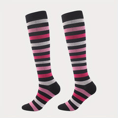 Men's Striped Compression Socks for Circulation & Comfort