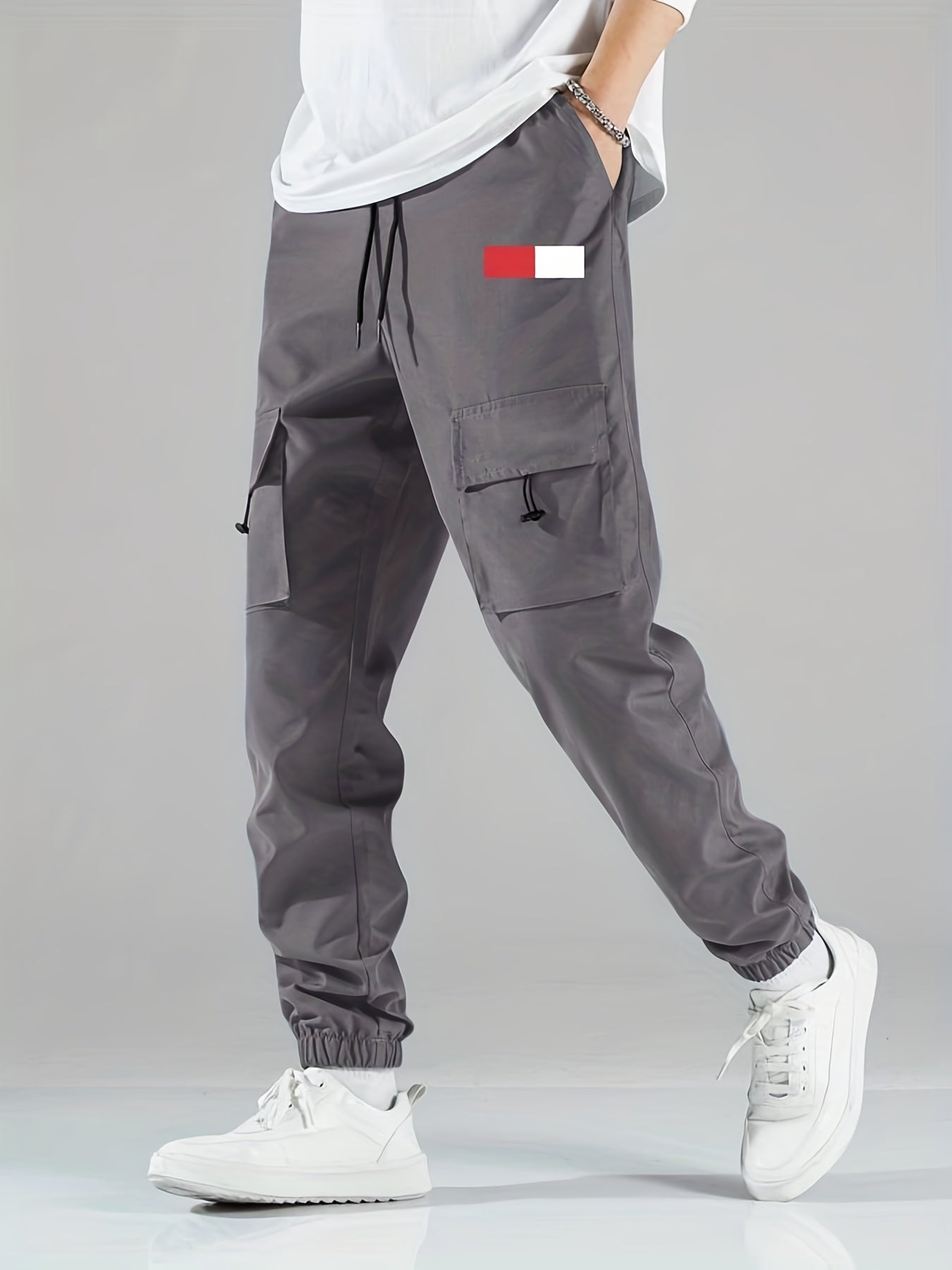 Men's Cargo Pants Flap Pocket Loose Casual Trousers