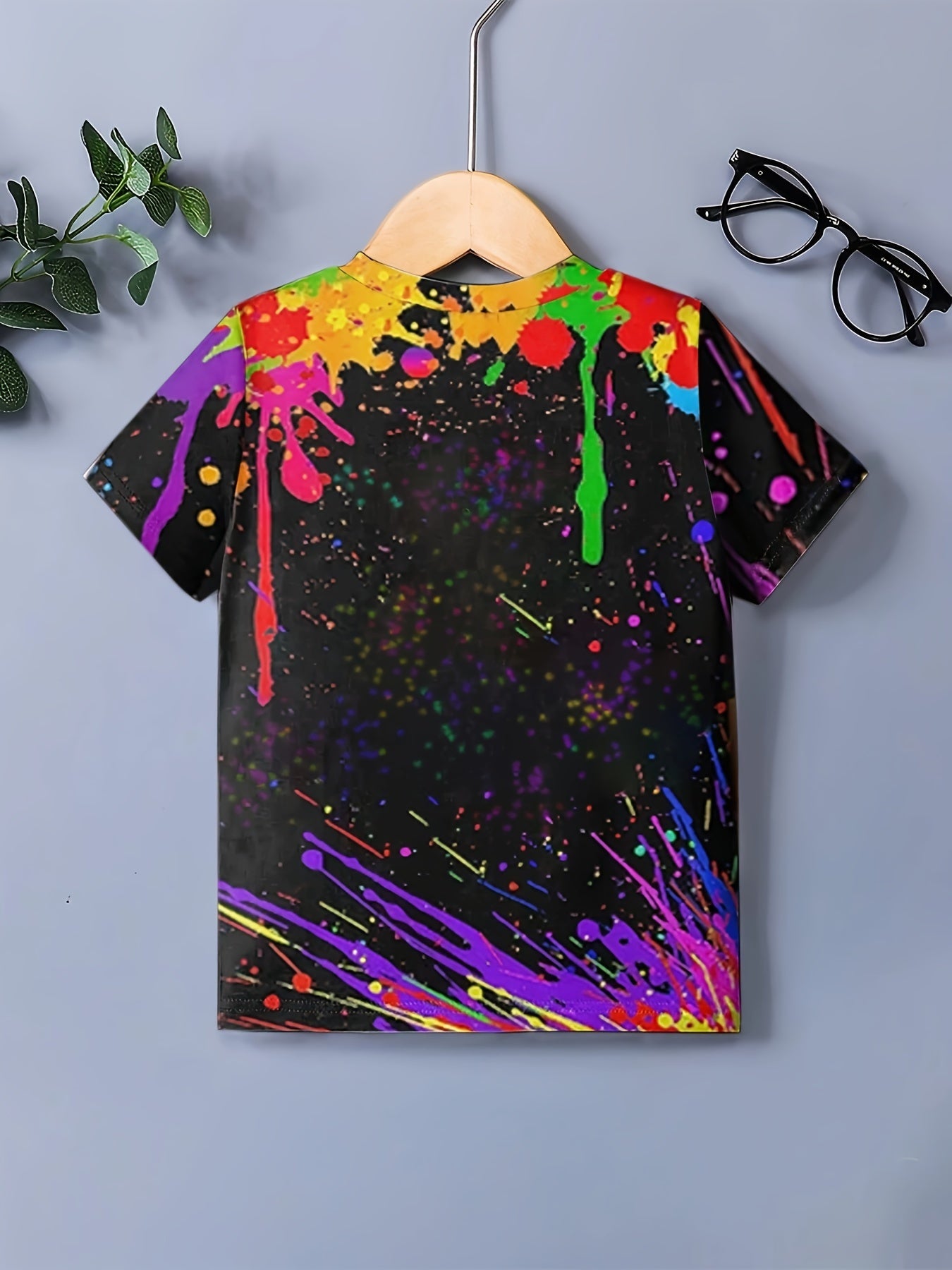 Colorful Paint 3D Print Boy's T Shirt Short Sleeve Breathable
