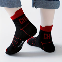 Boys Letters Print Sports Socks Thin Deodorant Breathable Cotton