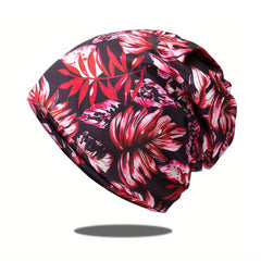Men's Outdoor Dual-Purpose Hat, Printed Pullover Beanie