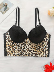 Lace Push Up Bra Breathable Leopard Intimates Lingerie