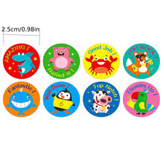 500 Animal Thank You Stickers Roll Adhesive Labels