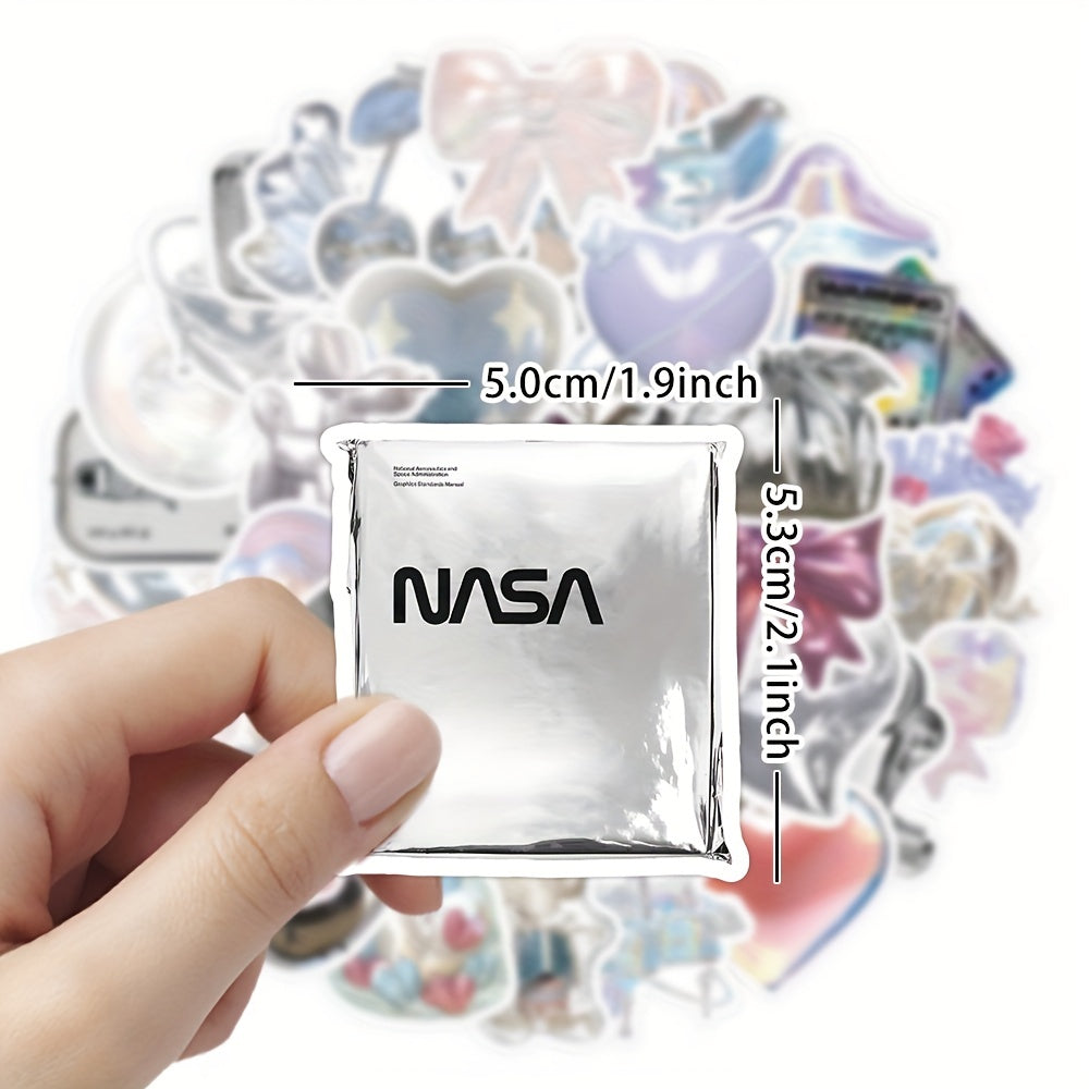 60Pcs Pink Silver Waterproof Stickers for Laptop Water Bottles
