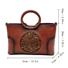 Vintage Flower Tote Bag Crossbody Satchel Purse