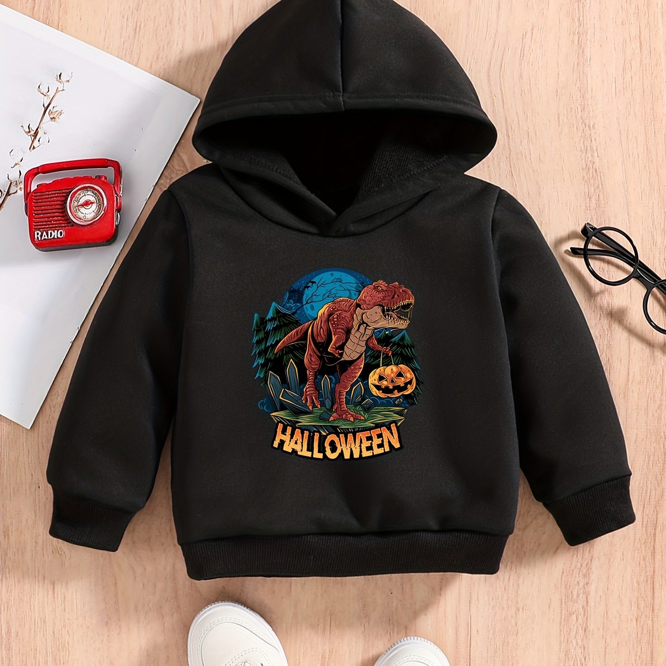 Baby Boys Dinosaur Print Hoodie Sweatshirt Pullover