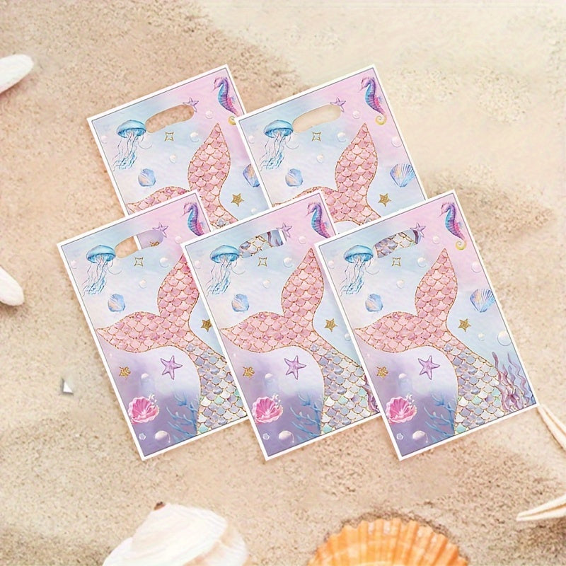 10pcs Pink Mermaid Fish Tail Party Bags
