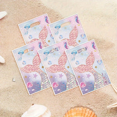 10pcs Pink Mermaid Fish Tail Party Bags