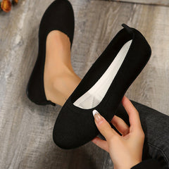 Women's Knitted Almond Toe Slip-On Flats