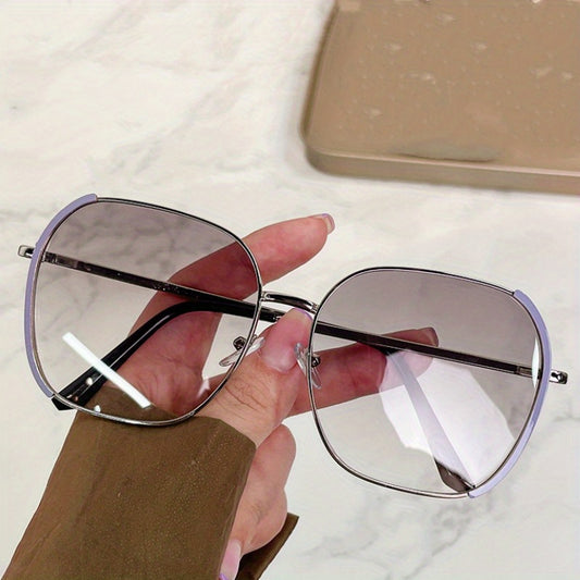 Oval Sunglasses Gradient Metal Sun Shades UV400