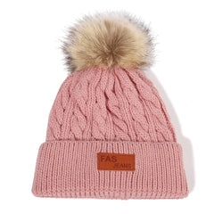 Kids Solid Winter Warm Knitted Hat For Girls