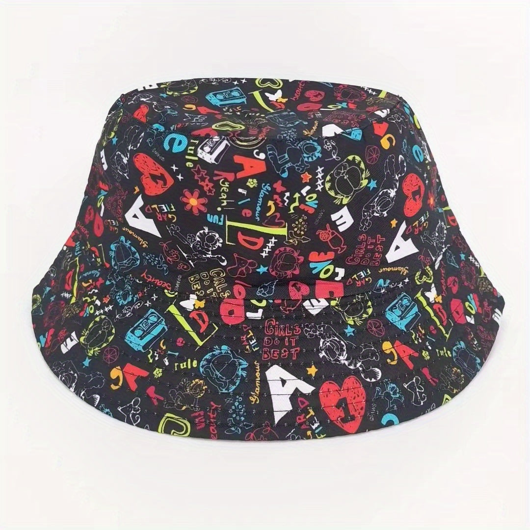 Graffiti Double sided Bucket Hat Sunscreen Basin Hat