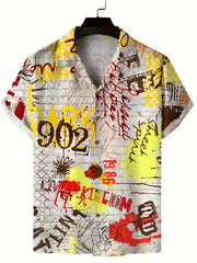 Men's All Over Printed Band T Shirt Hip Hop Concert Hawaiian Beach Short Sleeve