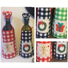 Christmas Wine Bottle Cover Chef Series Apron Sleeve Restaurant Decoration