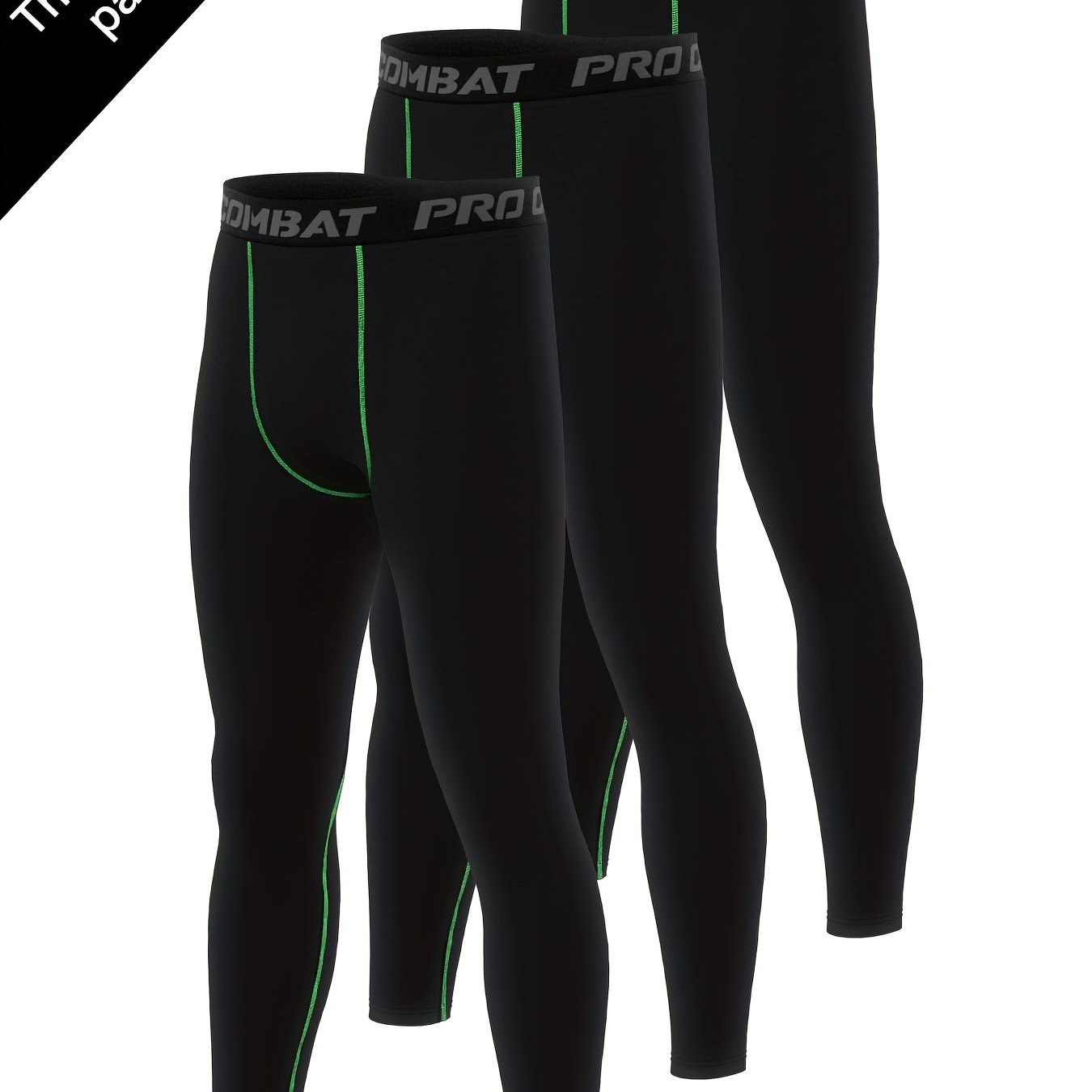 Men's 3pcs Leggings Active Quick Drying Sports Compression Pants